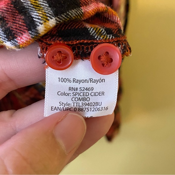 Hand Bleached DIY Custom Made Red Black Plaid Button Down Flannel Women’s - Picture 7 of 8